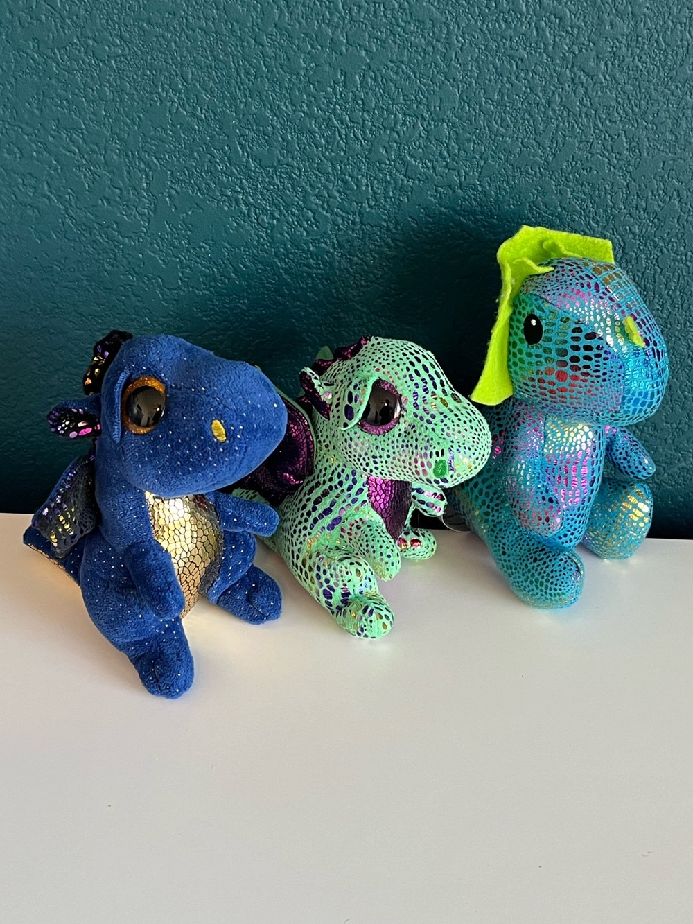 Ty Beanie Boos Saffire Cinder Greenbrier Dinosaur Lizard Green